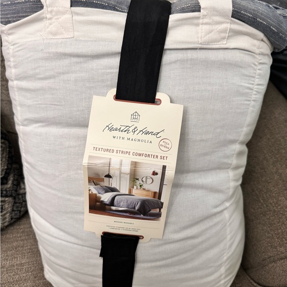 3pc Full/Queen Washed Loop Stripe
Comforter Bedding Set Blue - Hearth & Hand™ - Picture 5 of 9